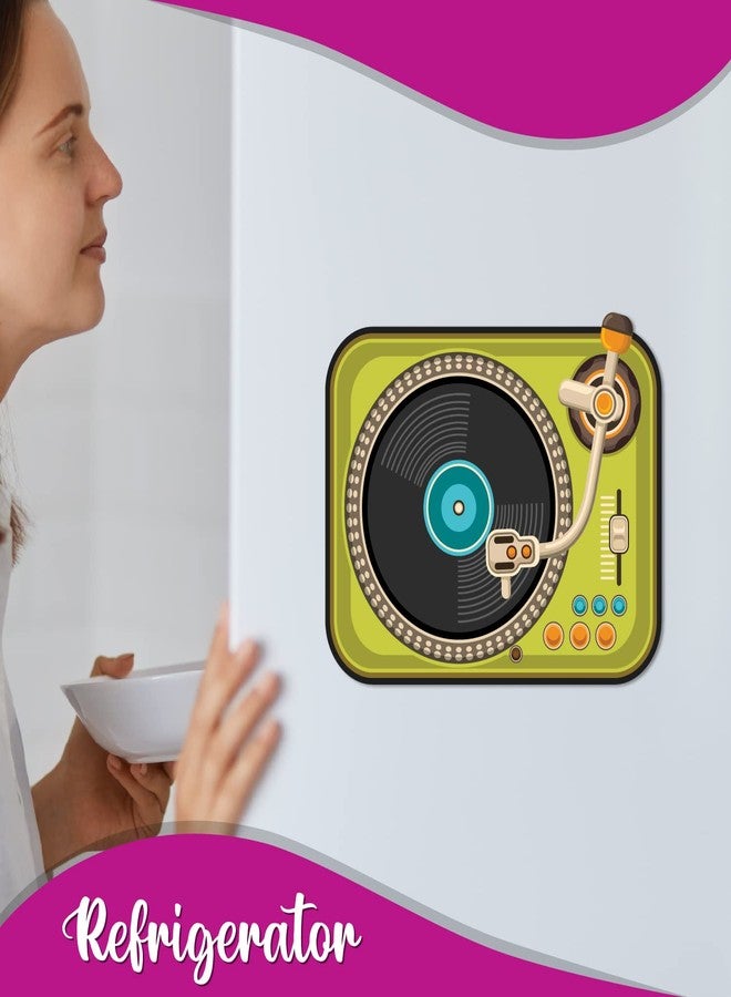 Bhai Please Turntable Wooden Fridge Magnet (Pack of 1 pc) Size : 3 inches Music, Movies, Vintage, TV Cool Cute Fridge Magnet Decor and Gifts - Image 4